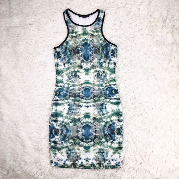Forever 21 Green Kaleidoscope Scuba Dress Size Small - Picture 1 of 5